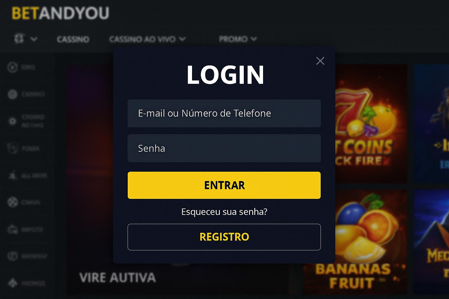 Não Perca tempo, o rRgistro na site BETANDYOU